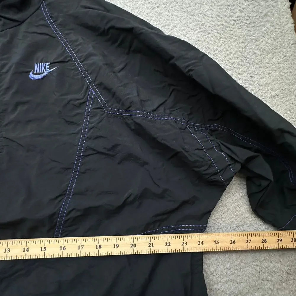 Vintage 90s Nike Gray Tag 1/4 Zip Windbreaker Mens XL Purple Black Retro